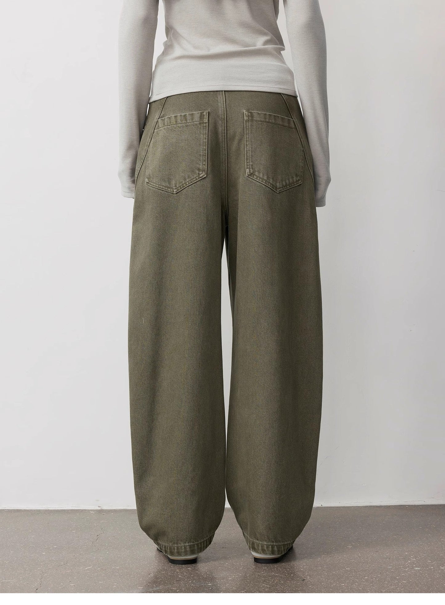 "Primal Instinct" retro distressed wasteland style washed silhouette loose scimitar jeans