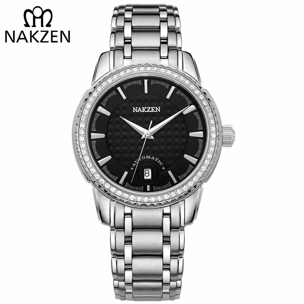 NAKZEN Men Mechanical Watch Men's Automatic Miyota 8215 Movement Diamond Watches