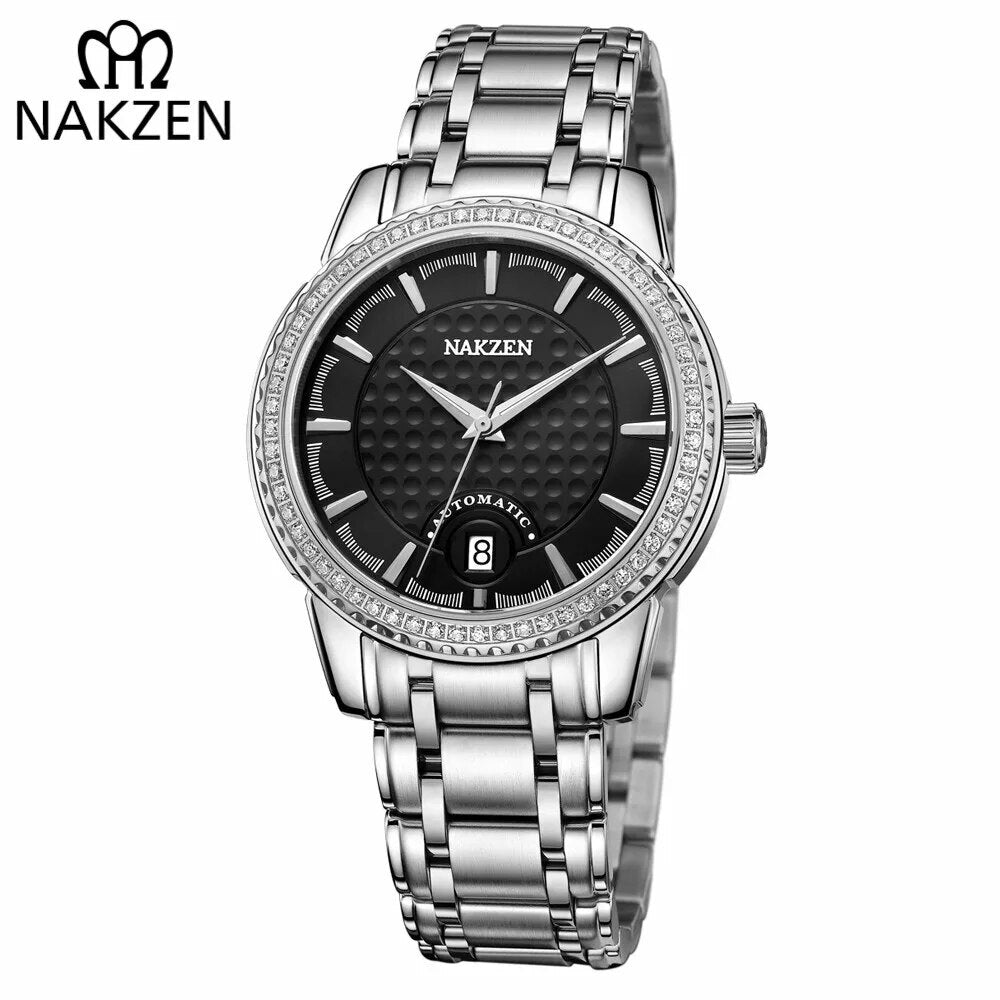 NAKZEN Men Mechanical Watch Men's Automatic Miyota 8215 Movement Diamond Watches
