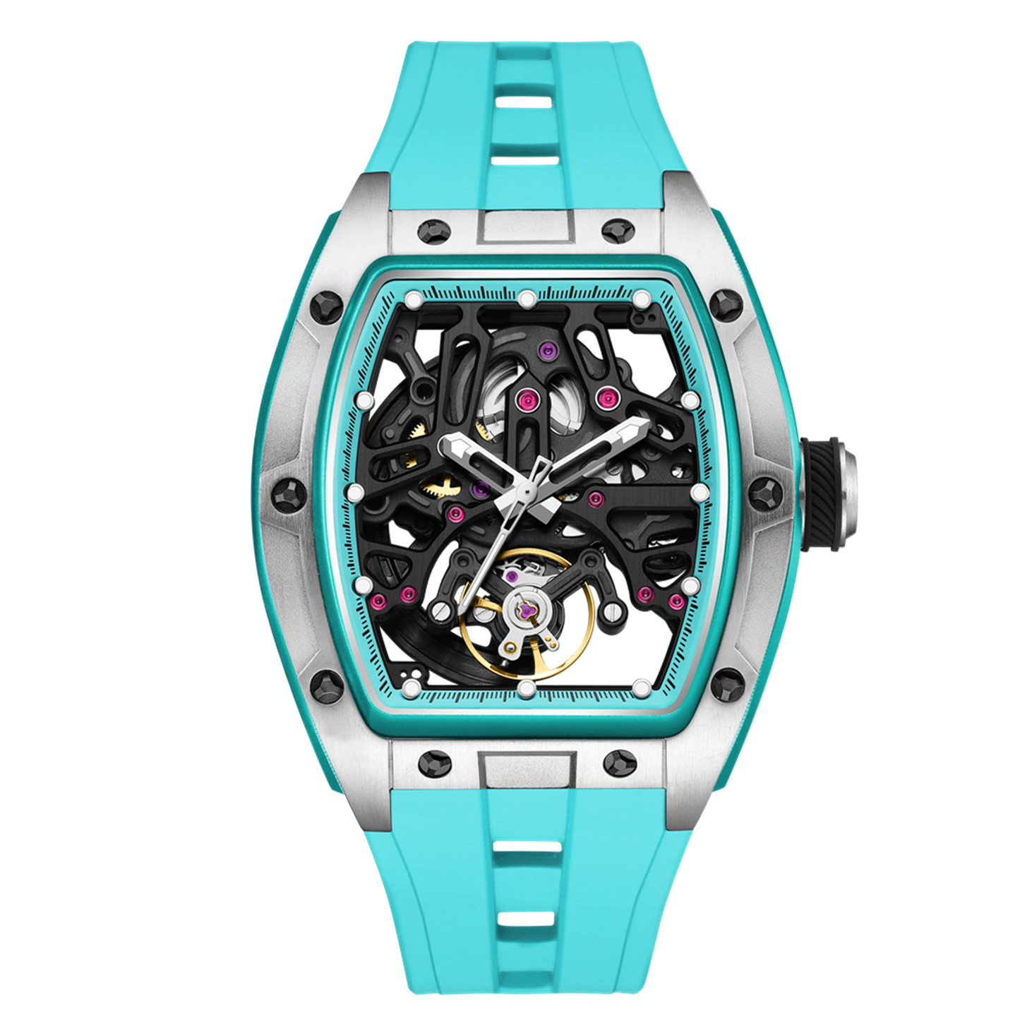 New Skeleton Dial Watches for Men Stainless Steel Case Automatic Mechanical Wristwatch