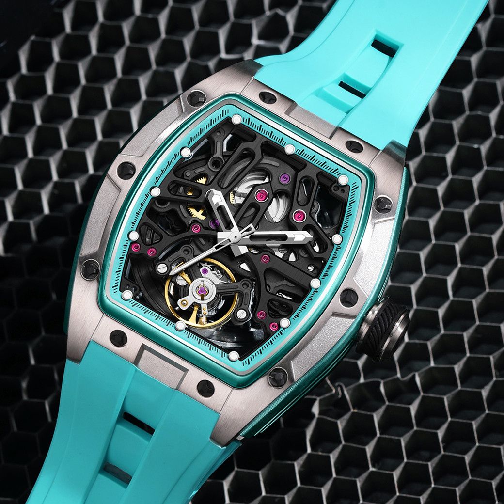 New Skeleton Dial Watches for Men Stainless Steel Case Automatic Mechanical Wristwatch