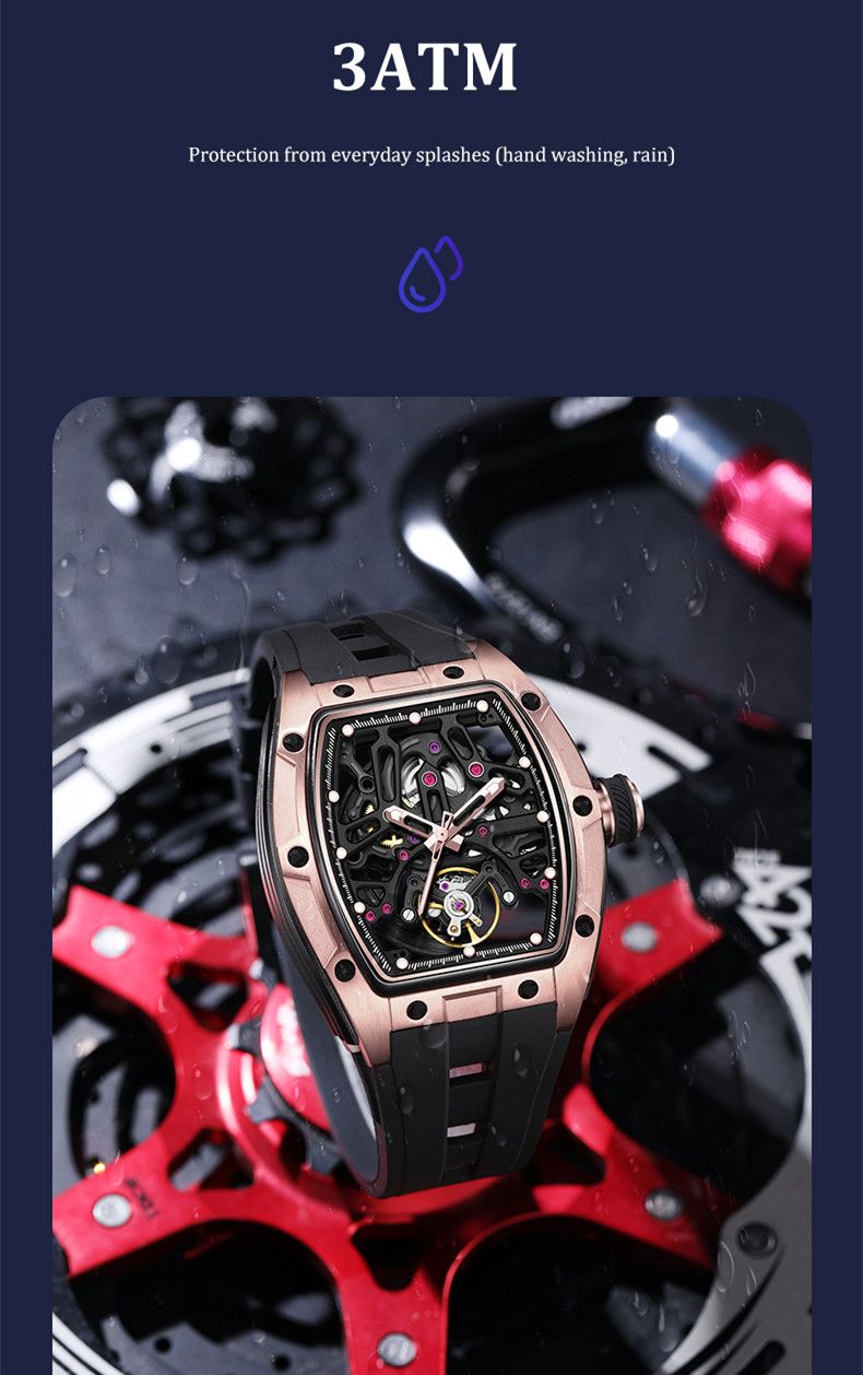 New Skeleton Dial Watches for Men Stainless Steel Case Automatic Mechanical Wristwatch