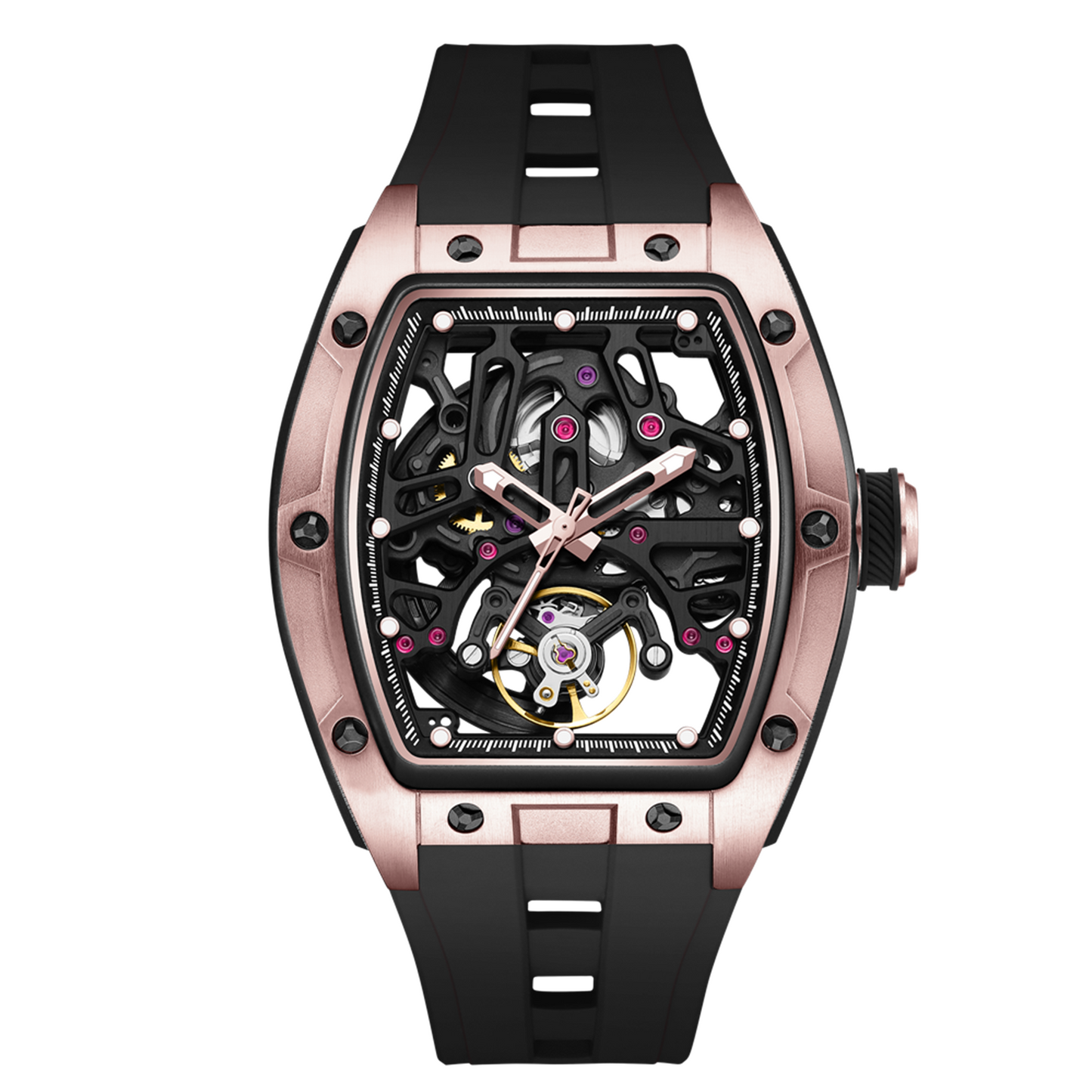 New Skeleton Dial Watches for Men Stainless Steel Case Automatic Mechanical Wristwatch