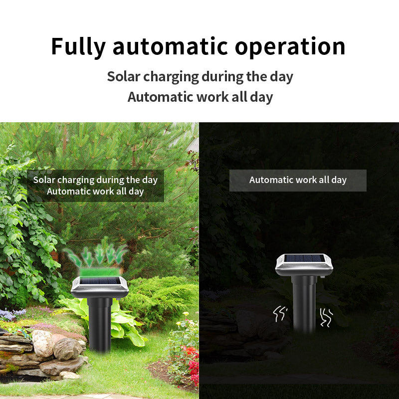 Mole Repellent Solar Powered Gopher Repellent Ultrasonic Solar Powered Sonic Mole Deterrent Stakes, Snake Groundhog Repellent for Yard, Garden, Lawn