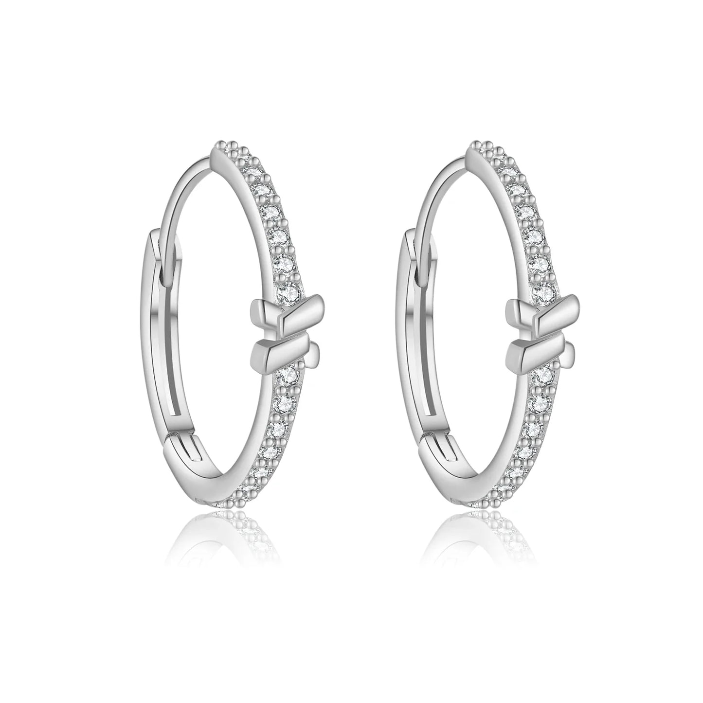 Sterling Silver Knot Hoops Earrings