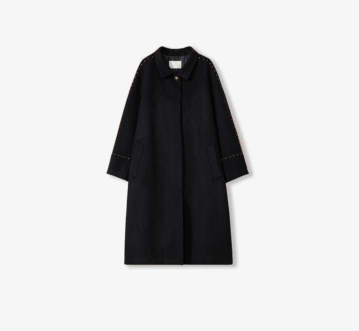 "Dream of Champs Elysees" riveted lapel wool coat women's autumn and winter coat-5