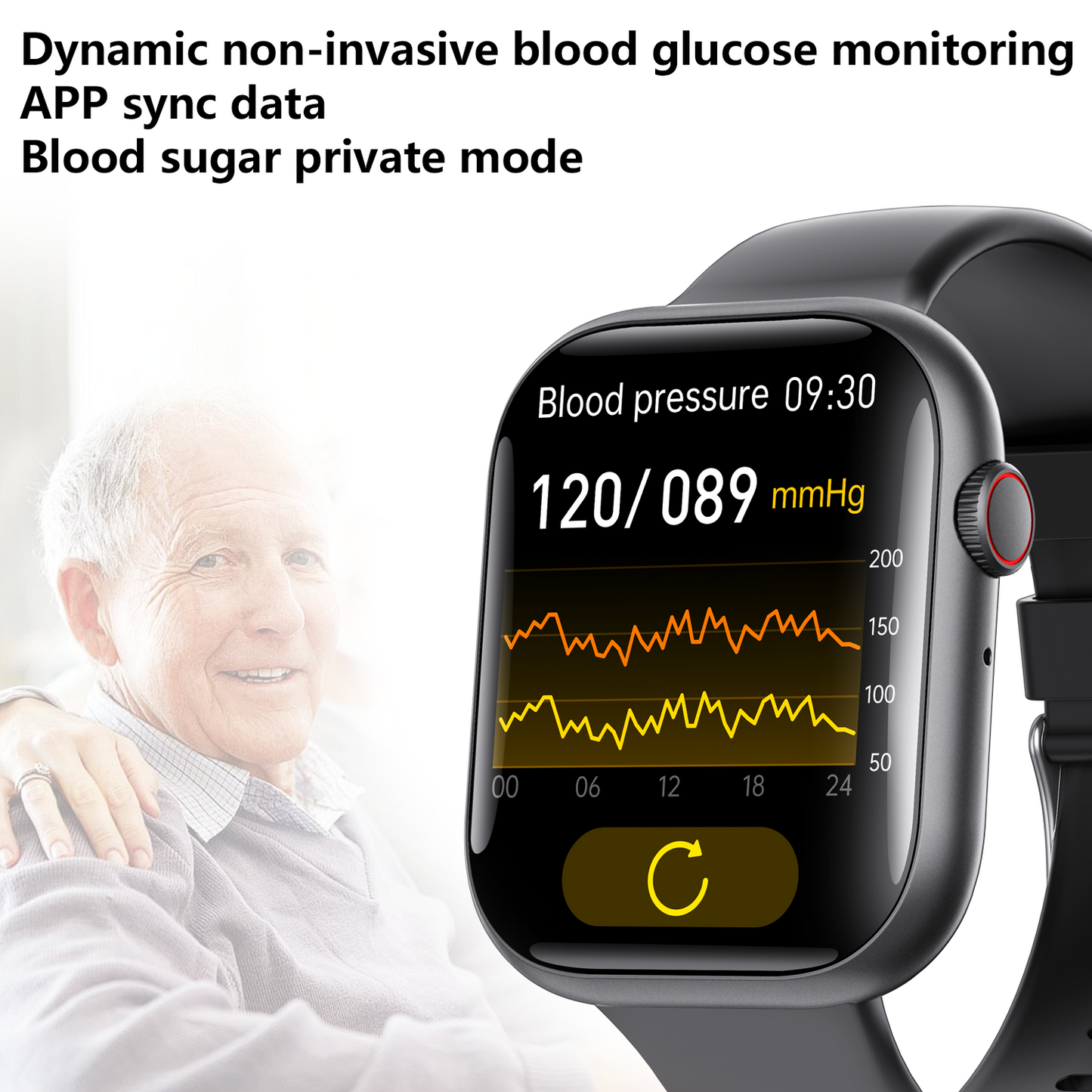 Smart Watch for Men Women Health: blood sugar monitor blood lipids Uric acid-4