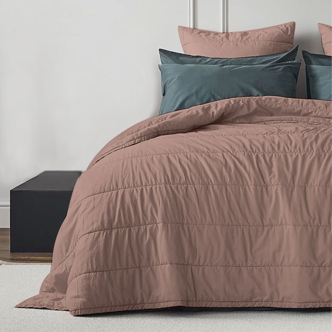 Broad Channel Stitch - Pure Cotton Sateen Quilt Sets-7