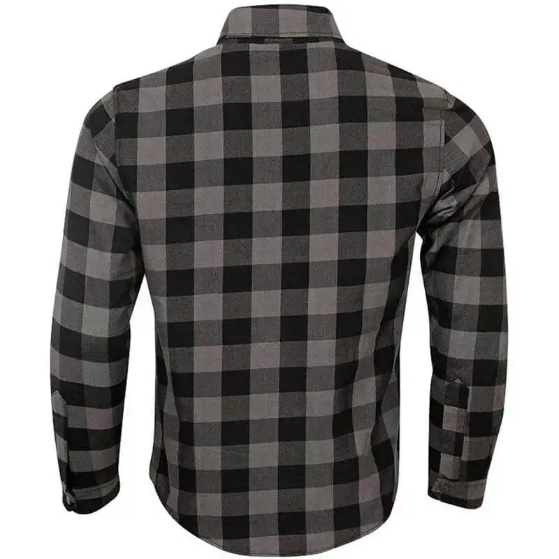 Men’s Gray Kevlar Armored Motorcycle Flannel