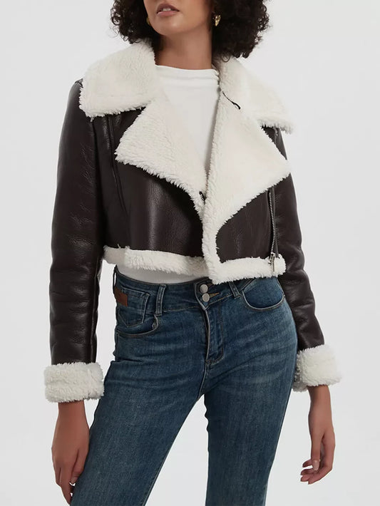 Featured image for Collared Neck Long Sleeve Plush Cropped Jacket Review