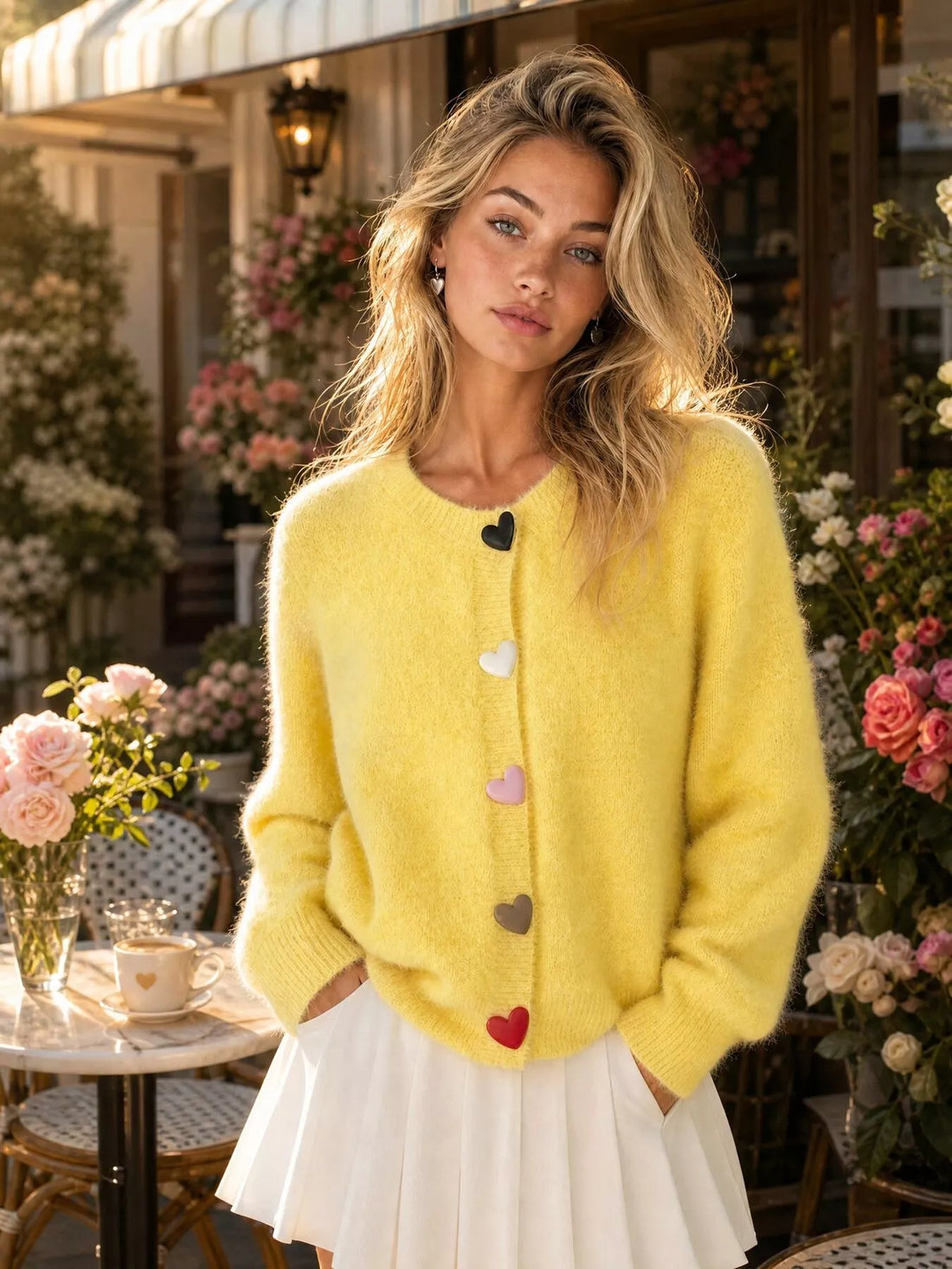 Featured image for Heart Buttons Fuzzy Cardigan Review: Cozy & Chic