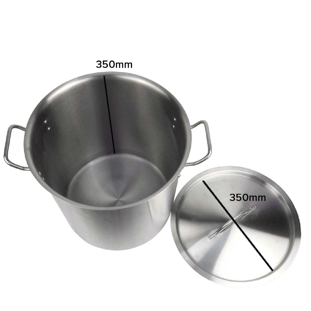 NNEAGS Stock Pot 33L Top Grade Thick Stainless Steel Stockpot 18/10 Without Lid