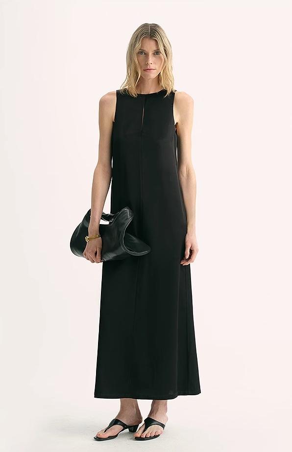 Fireladyfur Women's Imported Acetate Wool A-Line Dress"Corridor Stride"