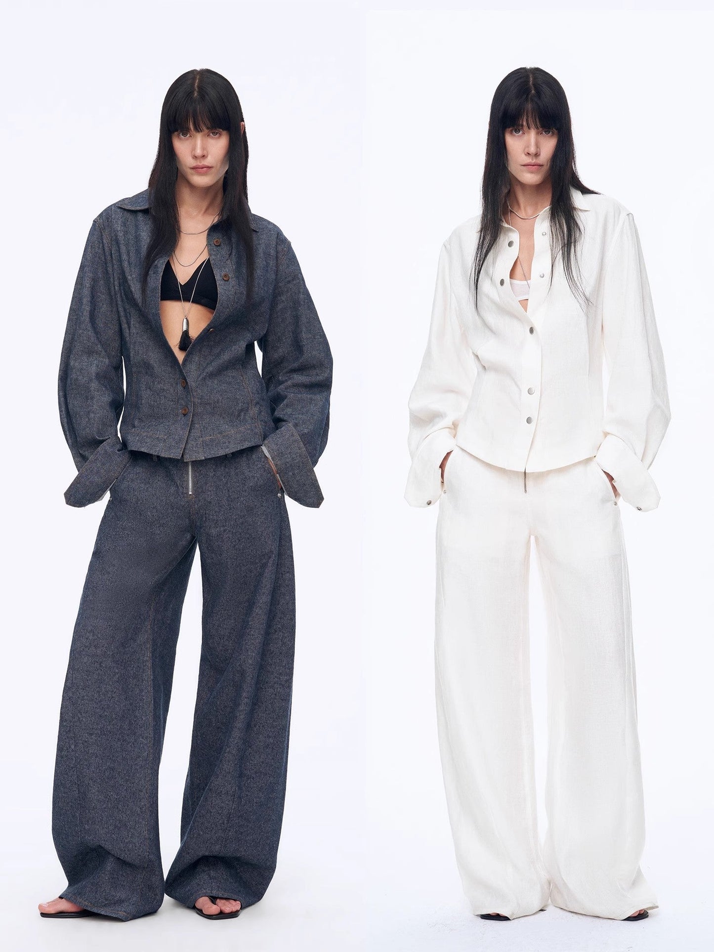 "Berlin Afternoon Tea" Refreshing breathable twill linen deconstructed silhouette old money style waist shirt top