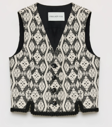 "Venice" Classical simple silhouette Italian imported jacquard ethnic style V-neck vest