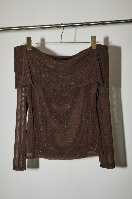 Selene Metallic Off-Shoulder Top