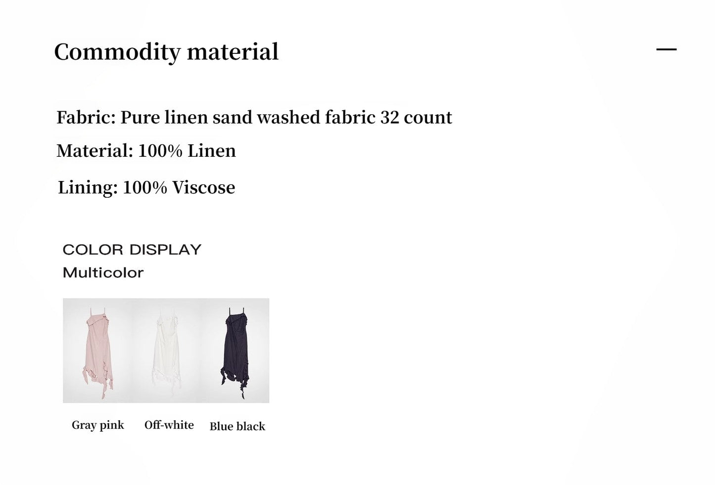 Sand-washed Linen Sling Ruffled Irregular Fit Sling Dress"Summer Whisper"