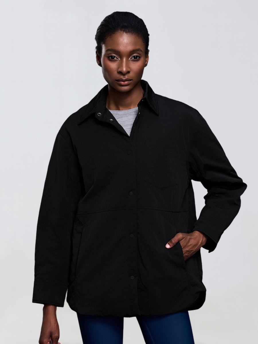 CozyLayer Collared Puffer Shirt