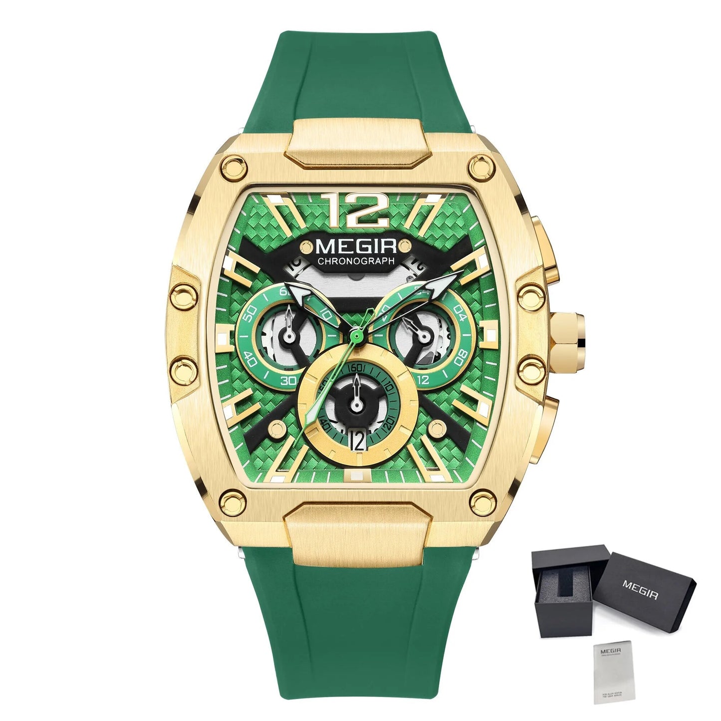 MEGIR Chronograph Luxury Sport Quartz Watch Men Waterproof Luminous