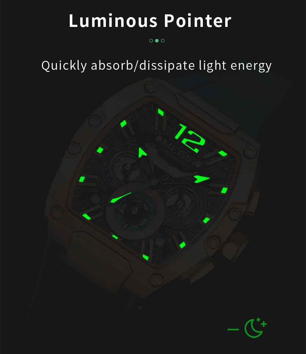 MEGIR Chronograph Luxury Sport Quartz Watch Men Waterproof Luminous