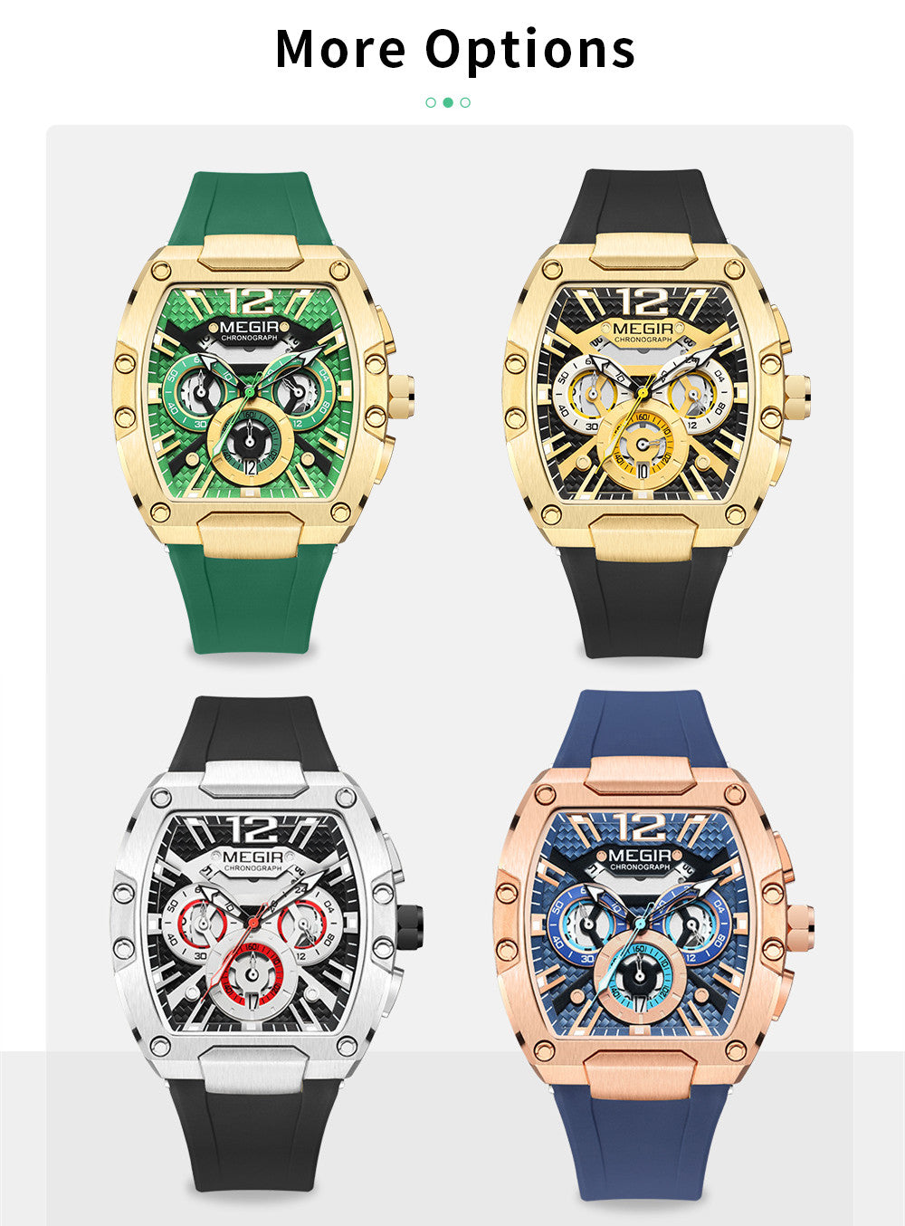 MEGIR Chronograph Luxury Sport Quartz Watch Men Waterproof Luminous