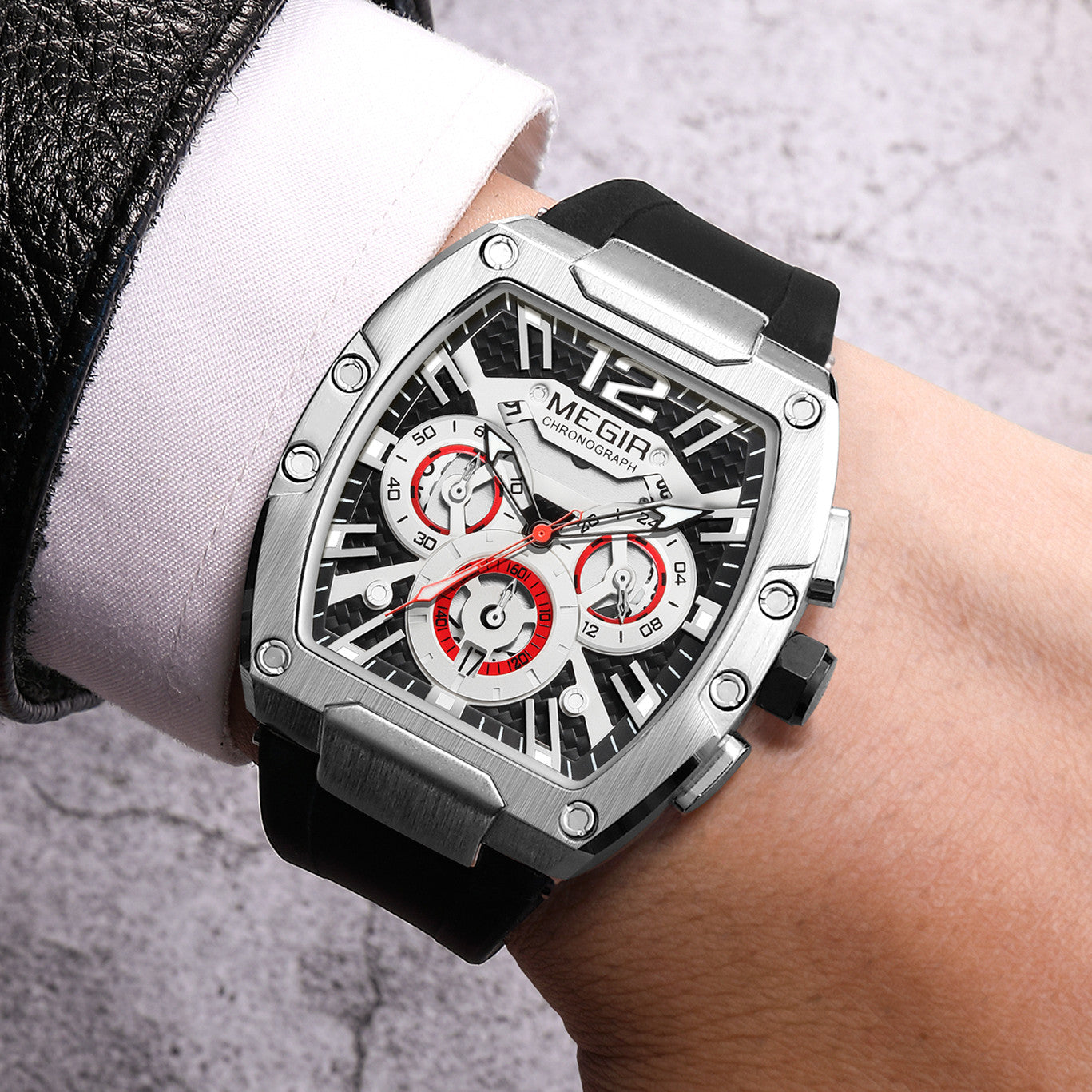 MEGIR Chronograph Luxury Sport Quartz Watch Men Waterproof Luminous