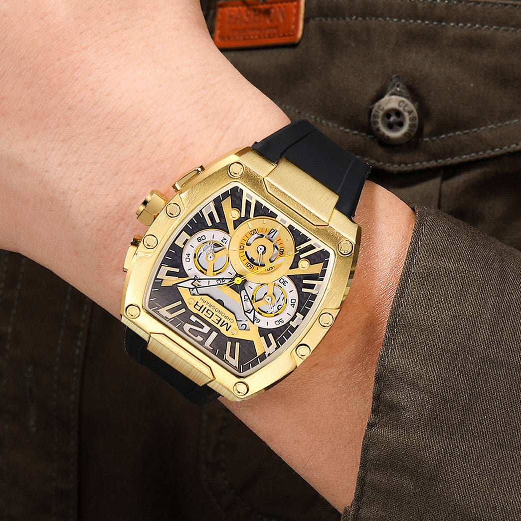 MEGIR Chronograph Luxury Sport Quartz Watch Men Waterproof Luminous