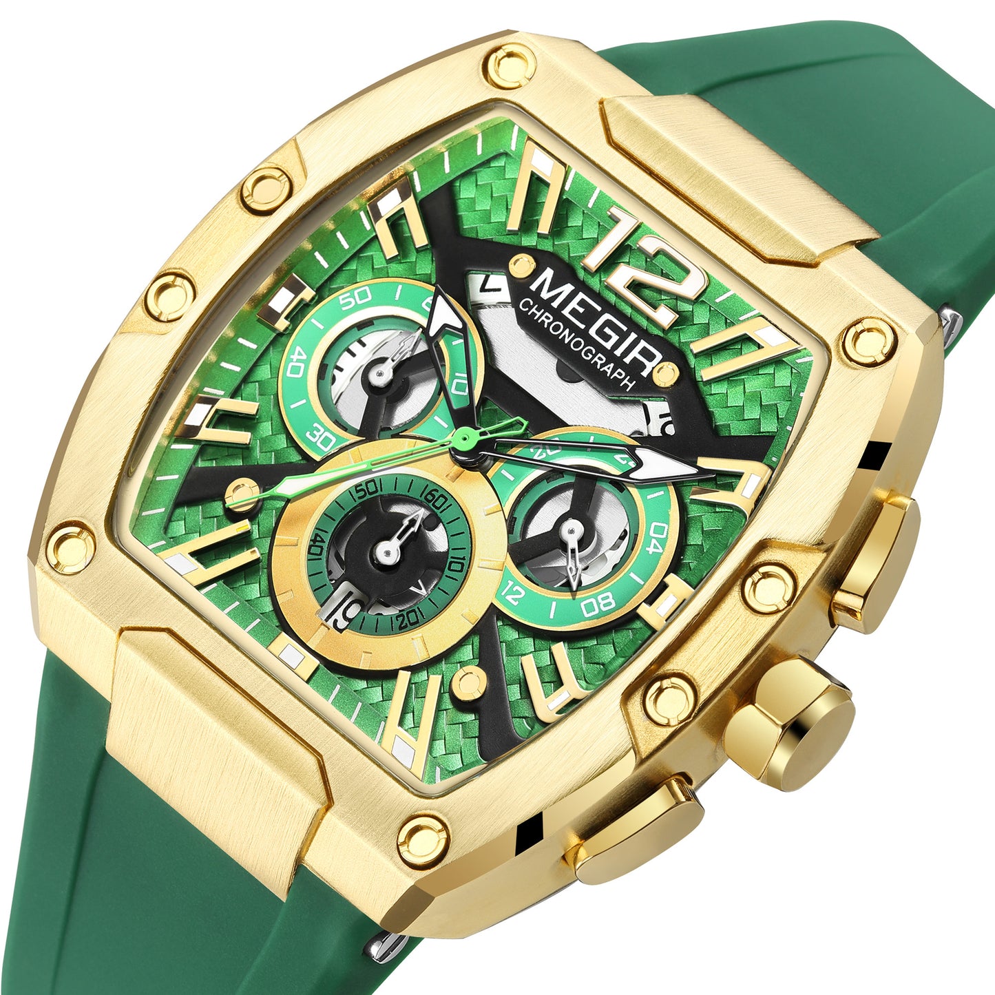 MEGIR Chronograph Luxury Sport Quartz Watch Men Waterproof Luminous