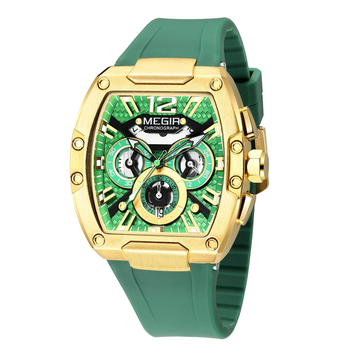 MEGIR Chronograph Luxury Sport Quartz Watch Men Waterproof Luminous