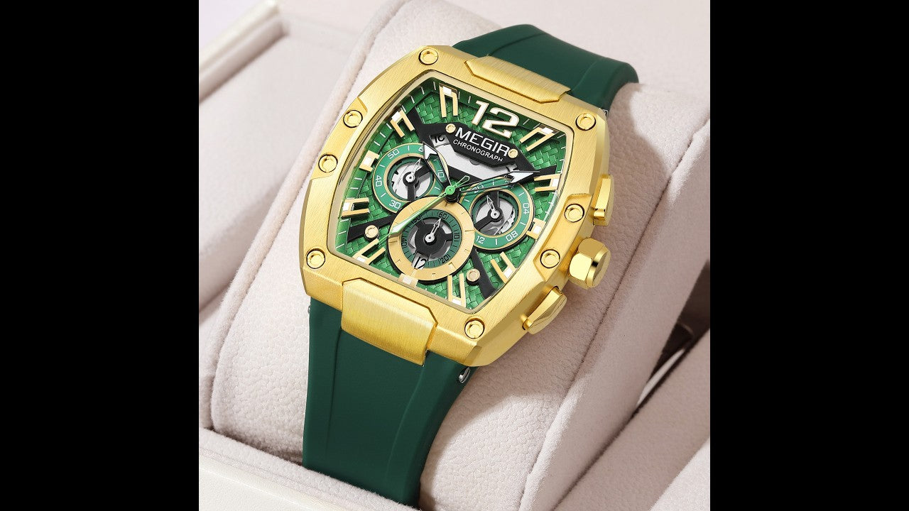 MEGIR Chronograph Luxury Sport Quartz Watch Men Waterproof Luminous