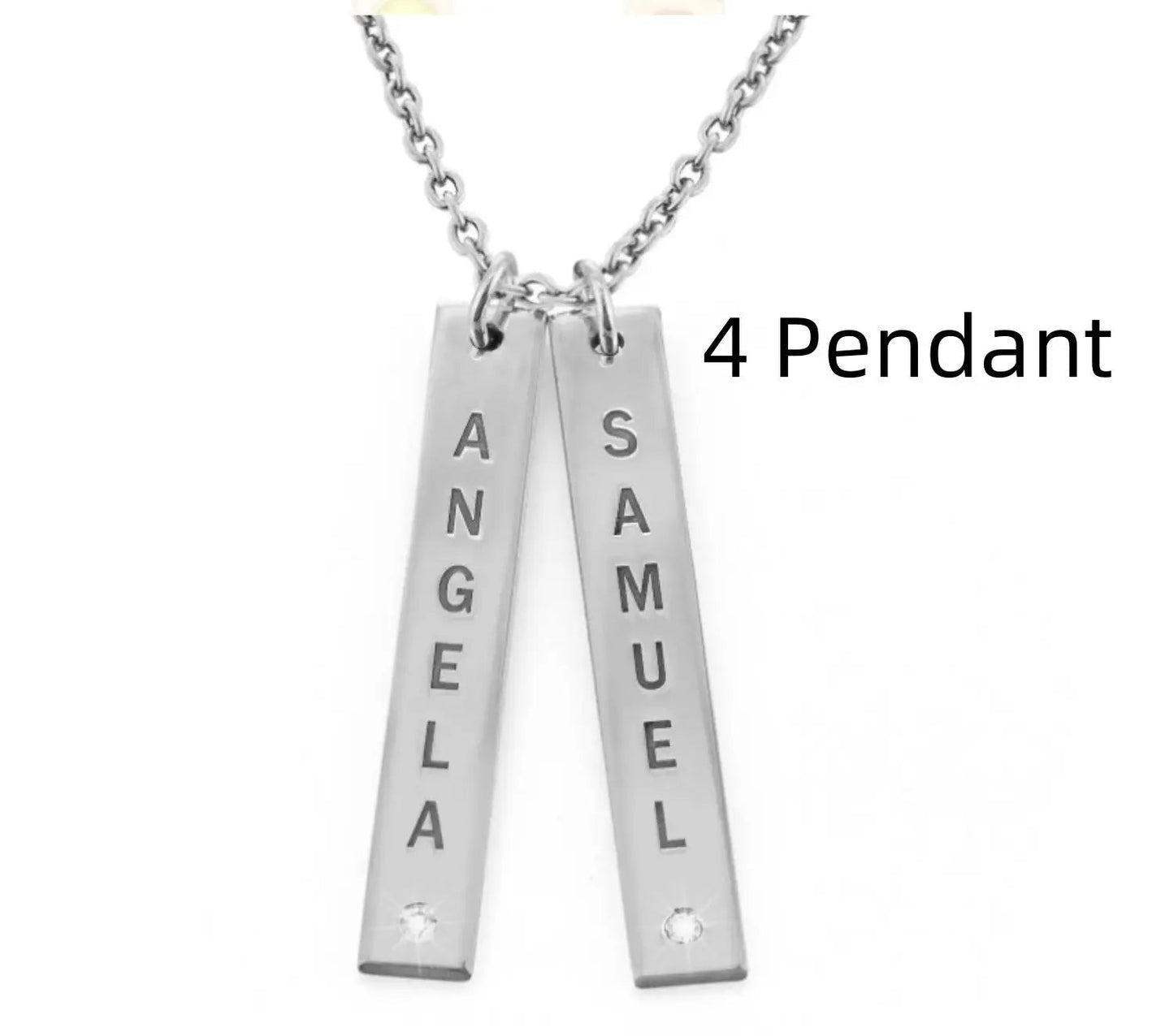 Personalized Vertical Necklace, Mother's Day Gift