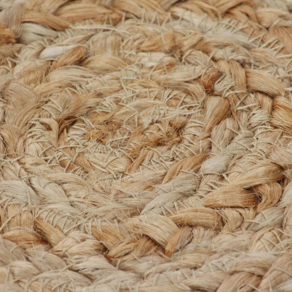 NNEVL Area Rug Braided Design Jute 90 cm Round