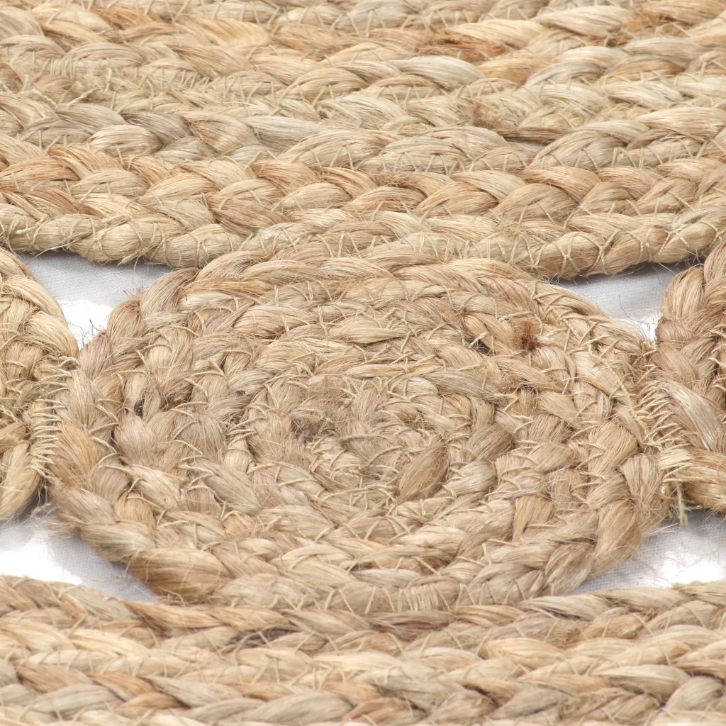 NNEVL Area Rug Braided Design Jute 90 cm Round