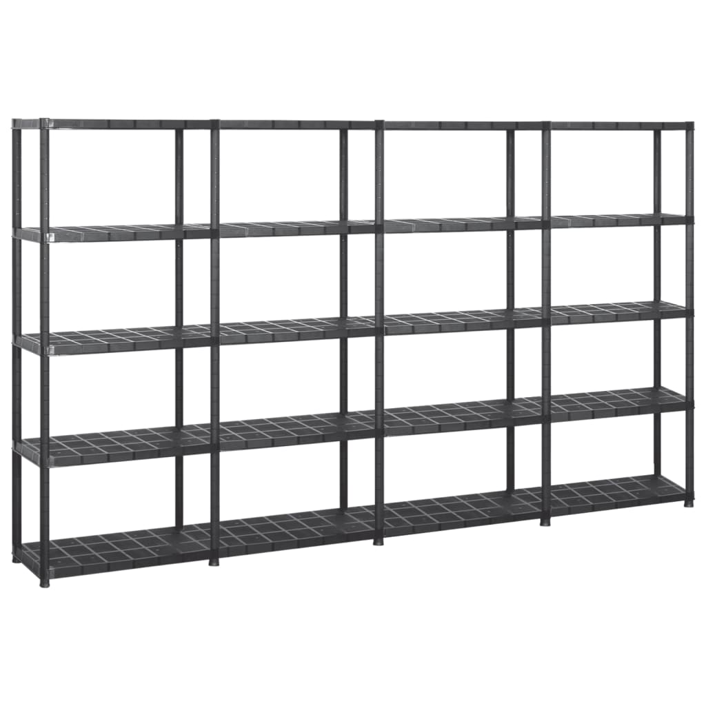 NNEVL Storage Shelf 5-Tier Black 284x38x170 cm Plastic