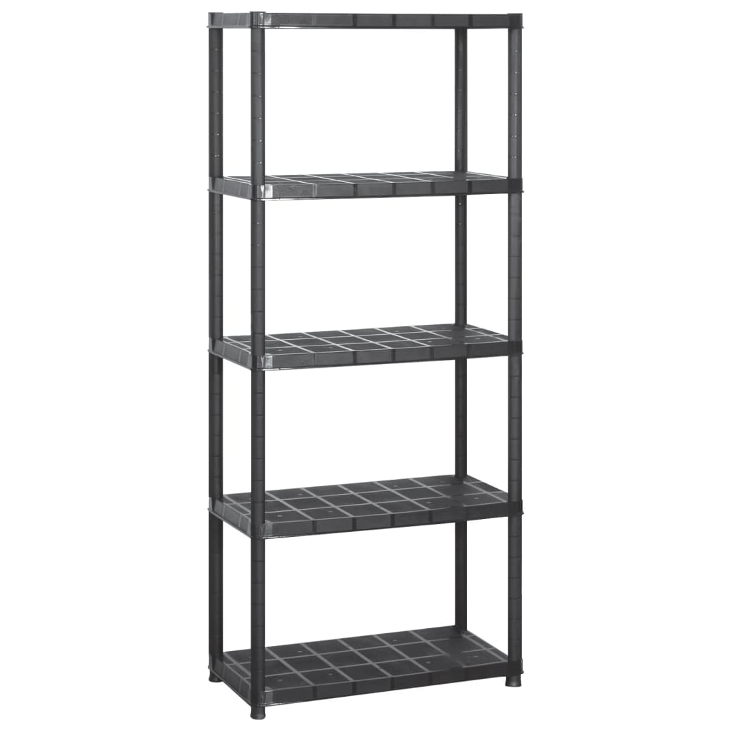 NNEVL Storage Shelf 5-Tier Black 284x38x170 cm Plastic