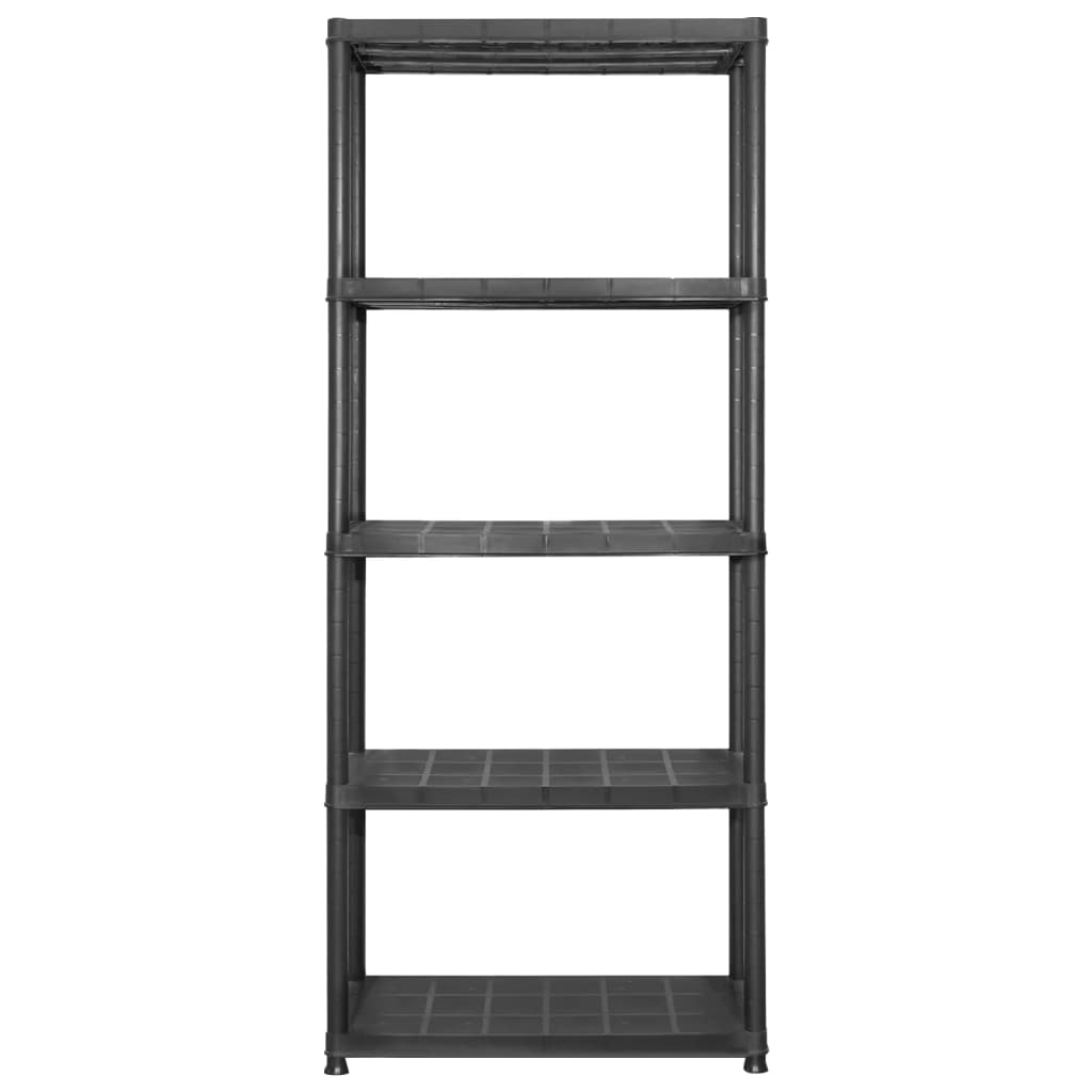 NNEVL Storage Shelf 5-Tier Black 284x38x170 cm Plastic