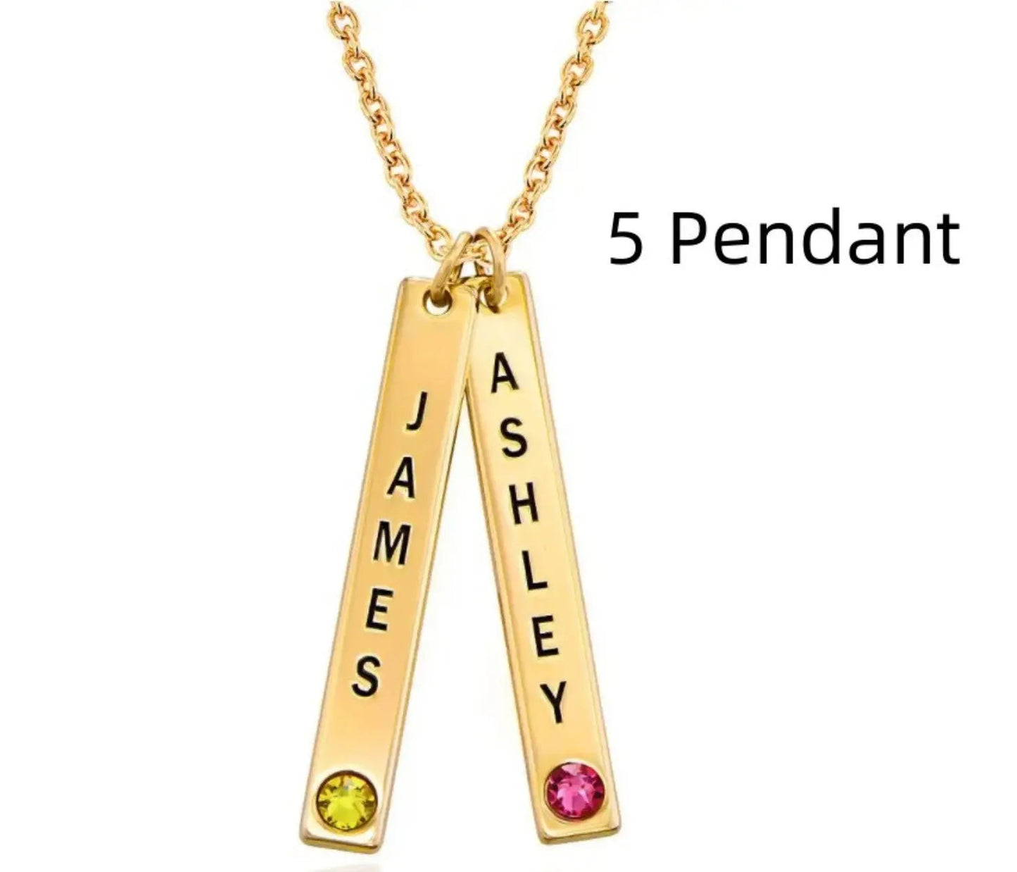 Personalized Vertical Necklace, Mother's Day Gift