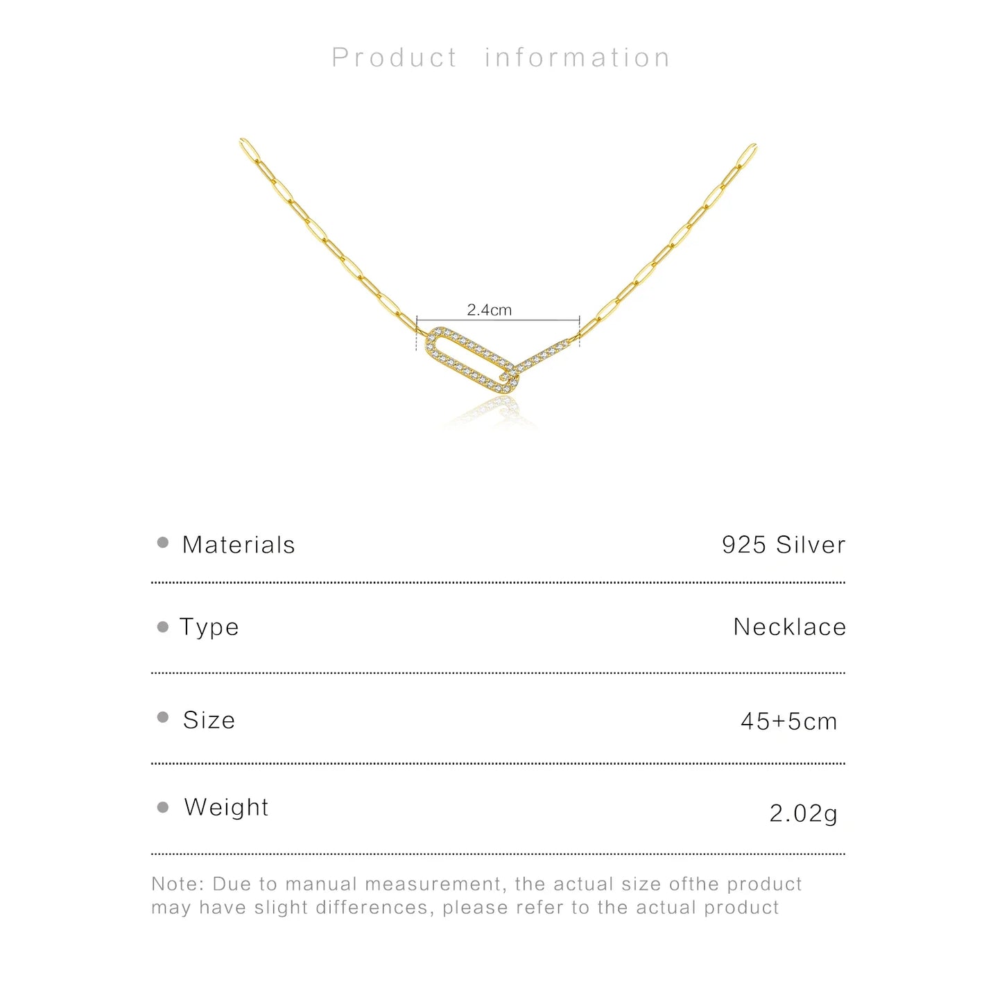 Modern Sterling Silver Link Necklace