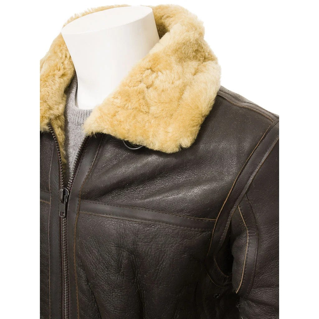 MEN BROWN AND GINGER SHEEPSKIN JACKET EDINBURG