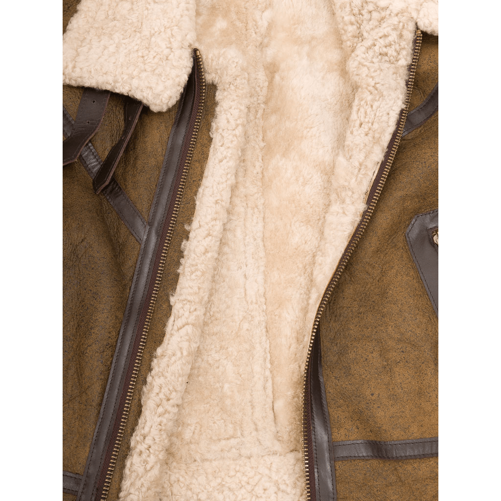 MENS TAN SHEEPSKIN SHEARLING JACKET FREMONT