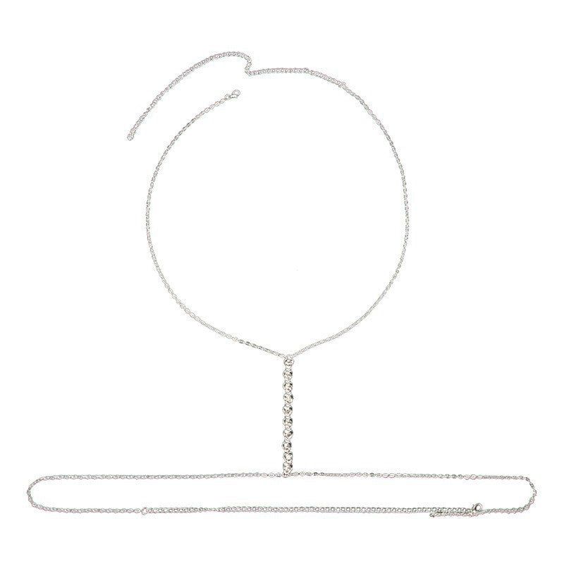 Rhinestone Love Bikini Beach Breastpin Nightclub Sexy Body Chains