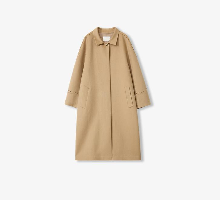 "Dream of Champs Elysees" riveted lapel wool coat women's autumn and winter coat-6
