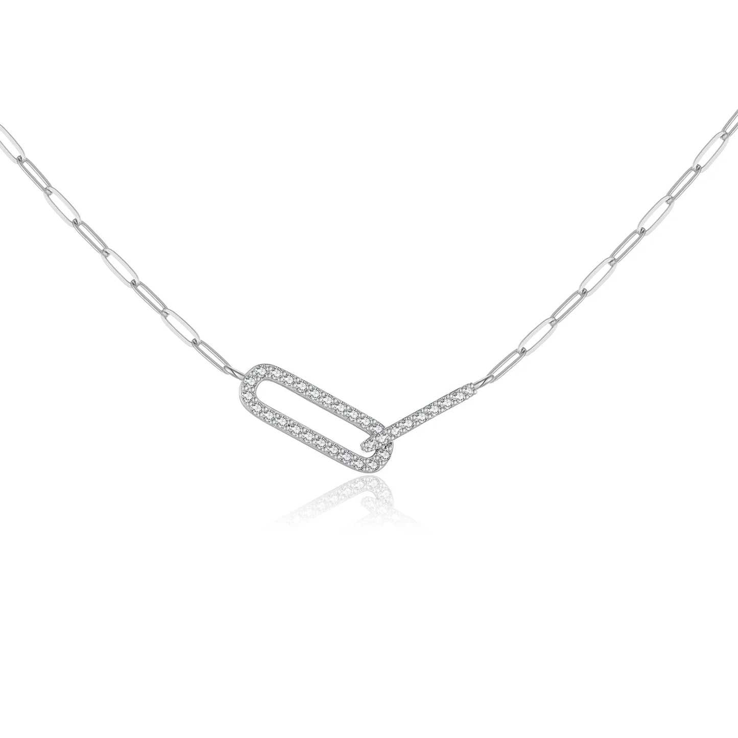 Modern Sterling Silver Link Necklace