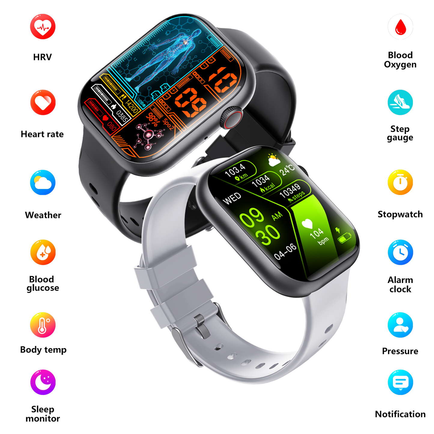 Smart Watch for Men Women Health: blood sugar monitor  blood lipids Uric acid-2