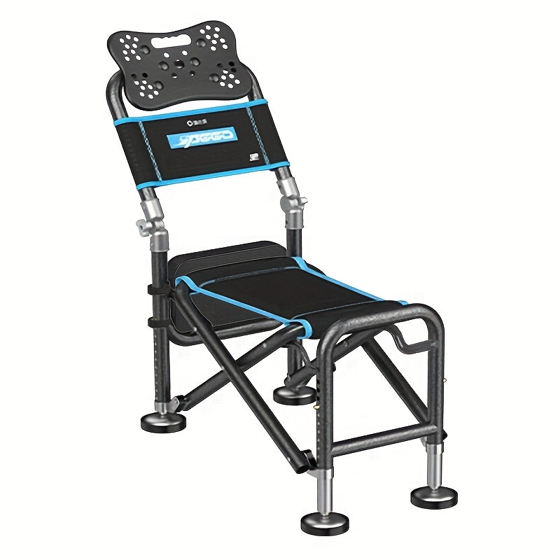 NNETM Portable Fishing Chair Adjustable Foldable Black Iron