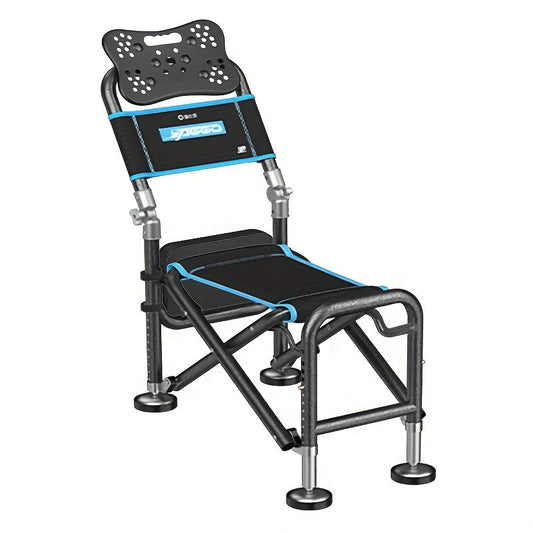 NNETM Portable Fishing Chair Adjustable Foldable Black Iron
