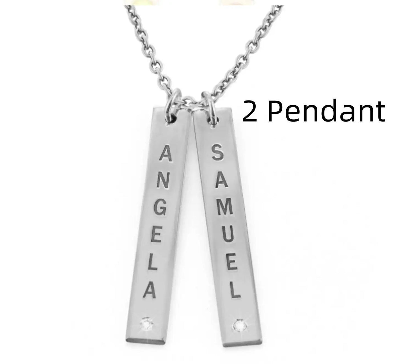 Personalized Vertical Necklace, Mother's Day Gift