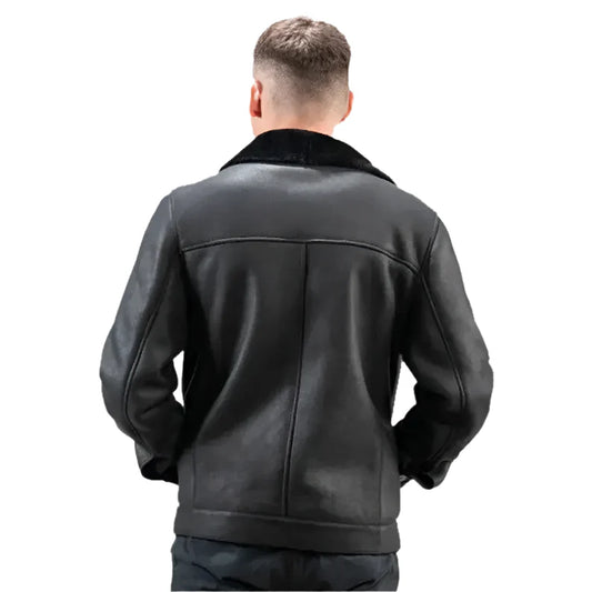 Men’s Black Real Sheepskin Jacket