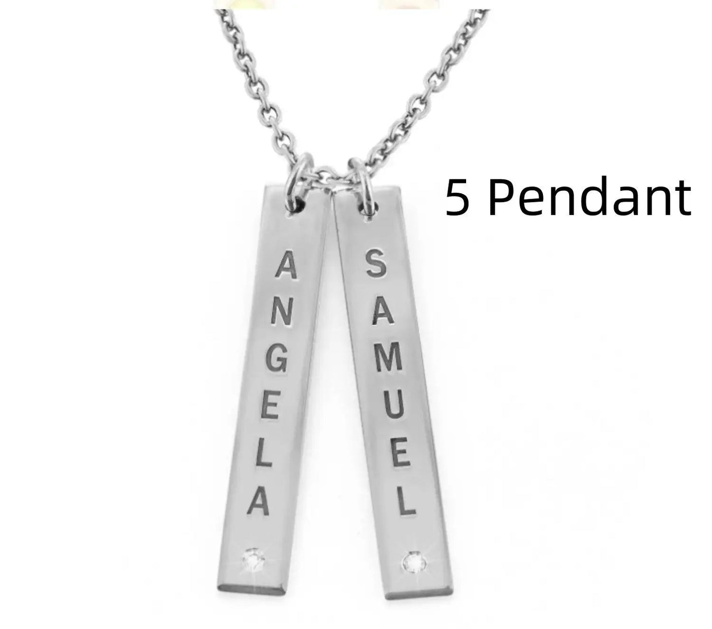 Personalized Vertical Necklace, Mother's Day Gift