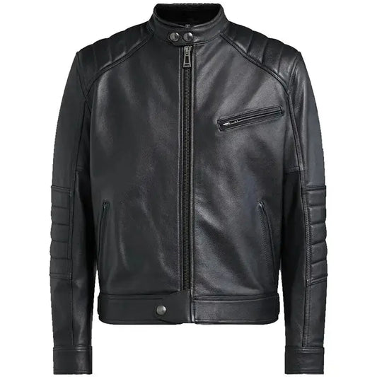 Men's Belstaff Riser Black Leather Biker Jacket